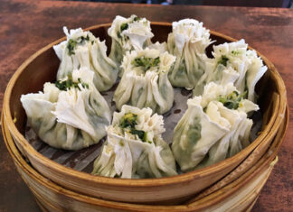 Shaomai – Beijing, China | Eat Your World Shaomai dumplings in a bamboo steamer from a Beijing restaurant.