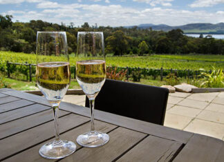 Local Tasmanian wine – Hobart, Tasmania Local Tasmanian wine from Coal Valley Vineyard outside Hobart, Tasmania.