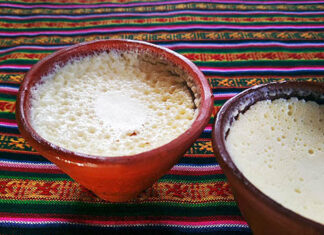 Juju dhau – Kathmandu, Nepal Two clay pots of juju dhau, creamy buffalo-milk yogurt from Nepal.