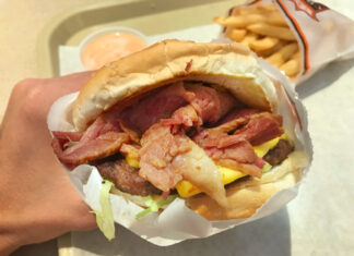 Pastrami burger in Utah | Eat Your World A classic Utah pastrami burger, from Crown Burger near Salt Lake City