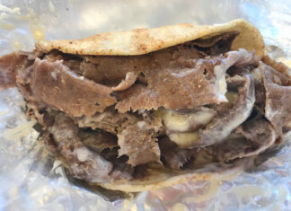 Donair in Halifax, Nova Scotia A classic donair in pita bread with white sauce from Tony's in Halifax, Nova Scotia