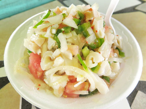 Conch salad from Potters Cay near Nassau, the Bahamas