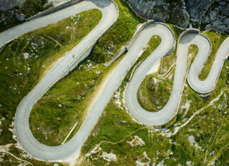 Cycling Down Gotthard Pass on Old Tremola Road